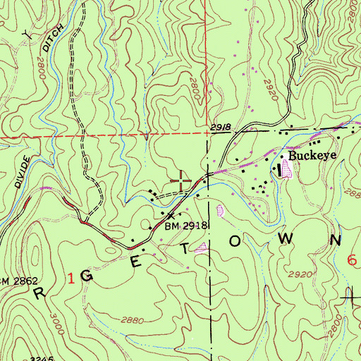 Topographic Map of Georgetown Fire Department Station 62 Buckeye, CA