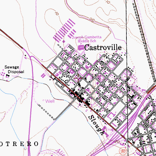 Topographic Map of North County Fire Protection District of Monterey County Station 1, CA