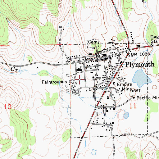 Topographic Map of Amador Fire Protection District Station 122, CA