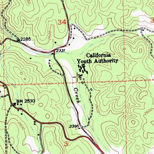Topographic Map of Department of Forestry and Fire Protection Pine Grove Conservation, CA