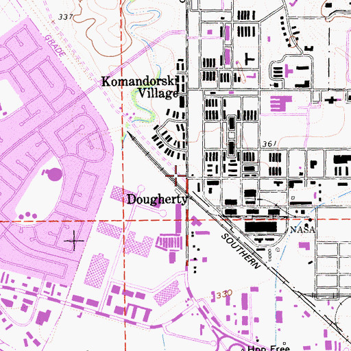 Topographic Map of Camp Parks Fire and Emergency Services, CA