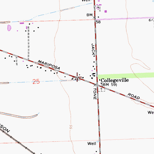 Topographic Map of Collegeville Fire Protection District, CA