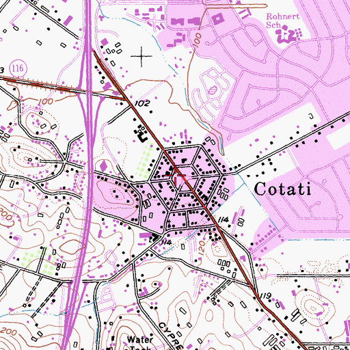 Topographic Map of Rancho Adobe Fire Protection District Station 1, CA