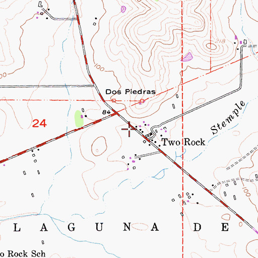 Topographic Map of Two Rock Volunteer Fire Department, CA