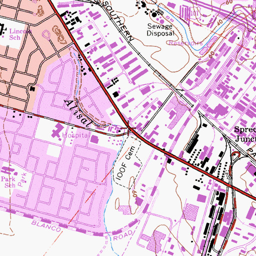 Topographic Map of Salinas Fire Department Station 3, CA