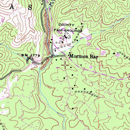 Topographic Map of Mariposa County Fire Department Company 27 Morman Bar, CA