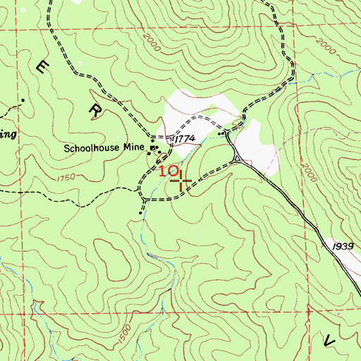 Topographic Map of Mariposa County Fire Department Company 36 Hunters Valley, CA