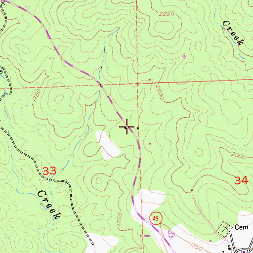 Topographic Map of Department of Forestry and Fire Protection Coulterville Fire Station, CA