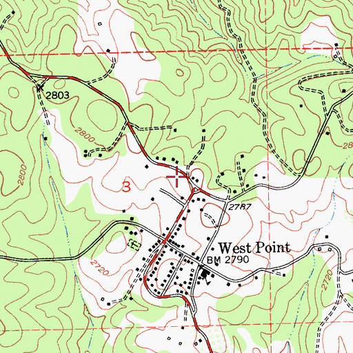 Topographic Map of Department of Forestry and Fire Protection West Point, CA