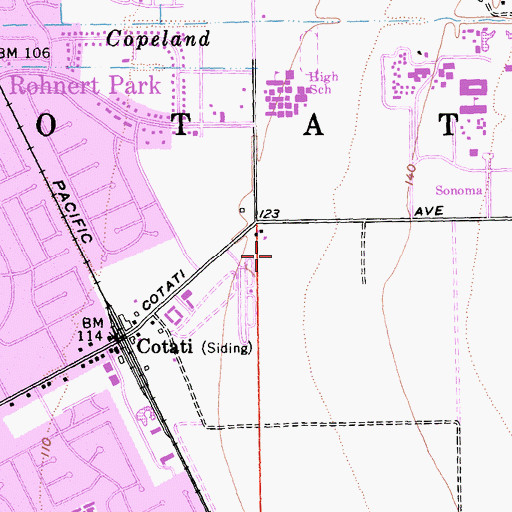 Topographic Map of Rohnert Park Fire Division Southern Station, CA