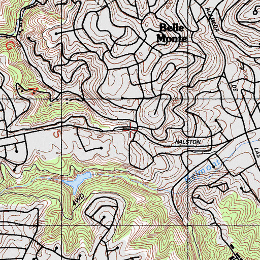 Topographic Map of Belmont San Carlos Fire Department Fire Station 15, CA