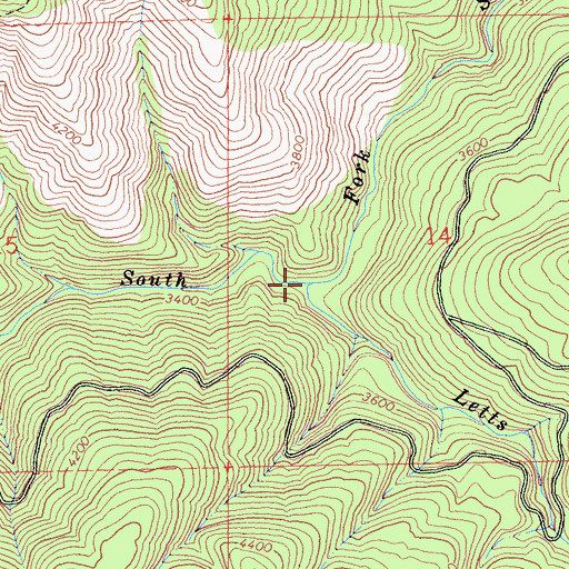 Topographic Map of Letts Creek, CA