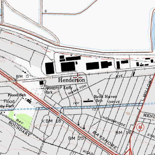 Topographic Map of Menlo Park Fire Protection District Station 77, CA