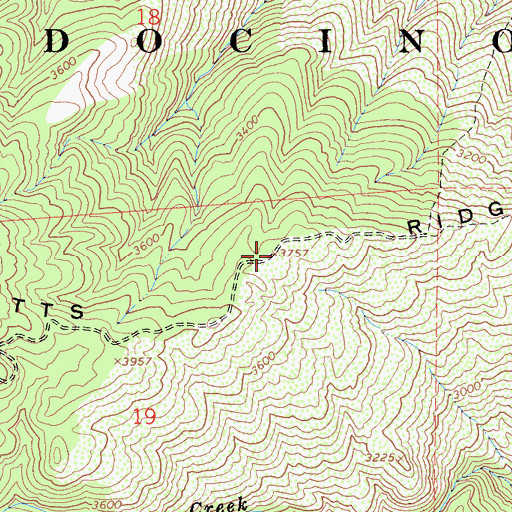 Topographic Map of Letts Ridge, CA
