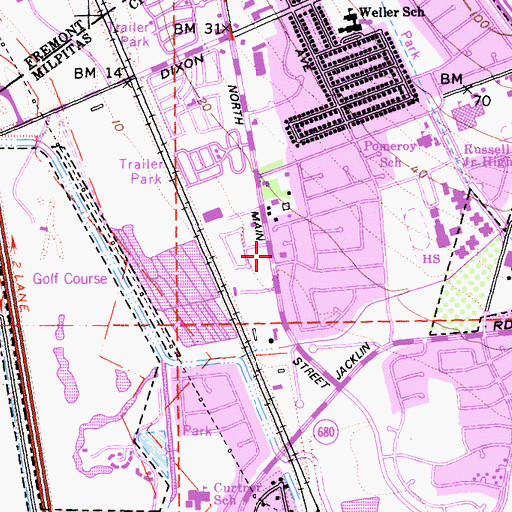 Topographic Map of Milpitas Fire Department Station 3, CA