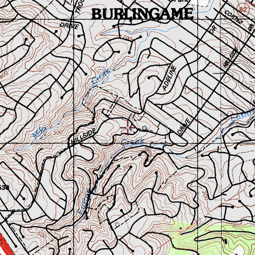 Topographic Map of Central County Fire Department Station 35, CA