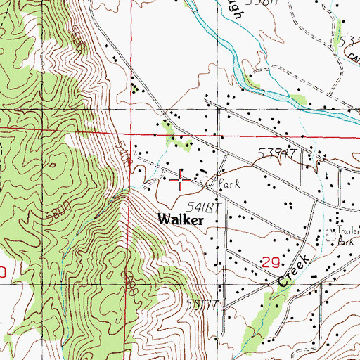 Topographic Map of Antelope Valley Volunteer Fire Department, CA