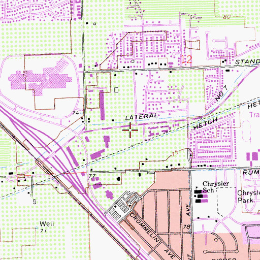 Topographic Map of Modesto Fire Department Station 6, CA