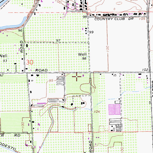 Topographic Map of Modesto Fire Department Station 13, CA