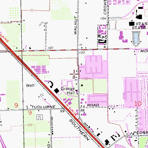 Topographic Map of Turlock City Fire and Emergency Services Station 4, CA