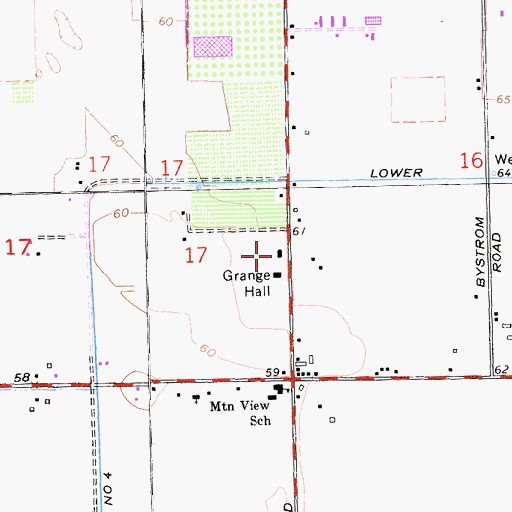 Topographic Map of Mountain View Fire Protection District, CA