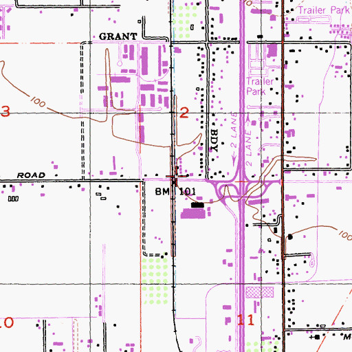 Topographic Map of Rincon Valley Fire Protection District Bellevue Station, CA