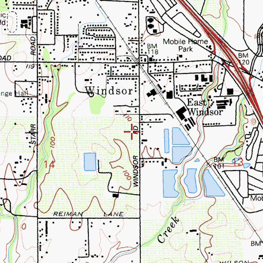 Topographic Map of Windsor Fire Protection District Station 2, CA