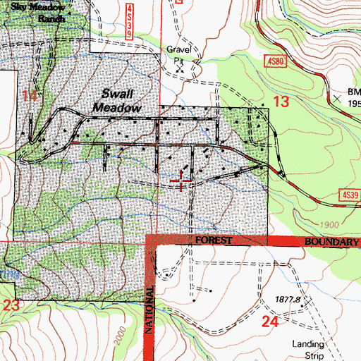 Topographic Map of Wheeler Crest Fire Protection District, CA