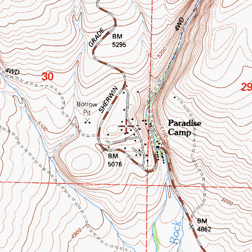 Topographic Map of Paradise Fire Protection District, CA