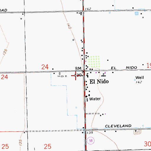 Topographic Map of Merced County Fire Department Station 83 El Nido, CA