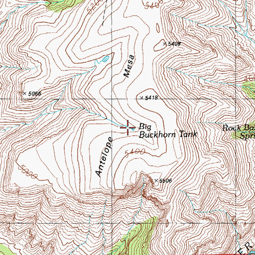 Topographic Map of Big Buckhorn Tank, AZ