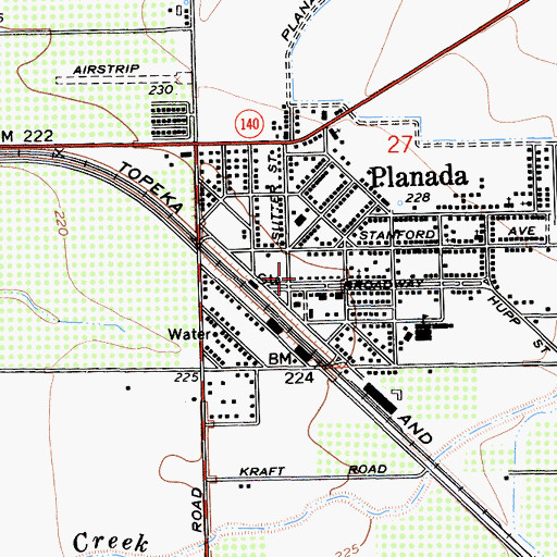 Topographic Map of Merced County Fire Department Station 86 Planada, CA