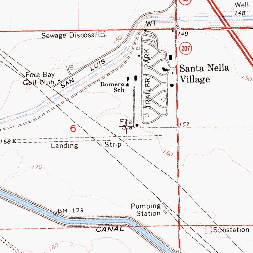 Topographic Map of Merced County Fire Department Station 72 Santa Nella, CA