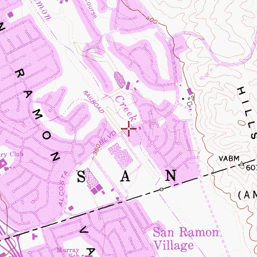 Topographic Map of San Ramon Valley Fire Protection District Station 39, CA