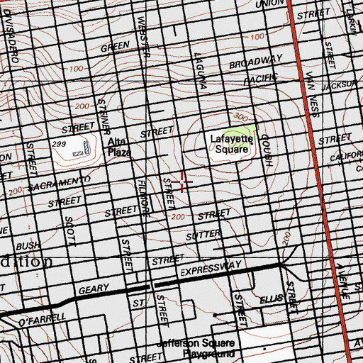 Topographic Map of San Francisco Fire Department Station 38, CA