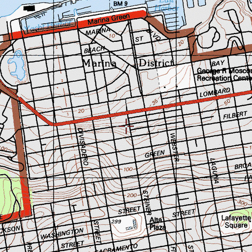 Topographic Map of San Francisco Fire Department Station 16, CA