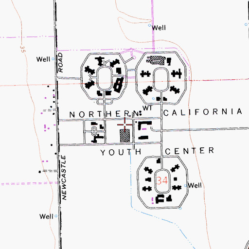 Topographic Map of Northern California Youth Correctional Center Fire Department, CA