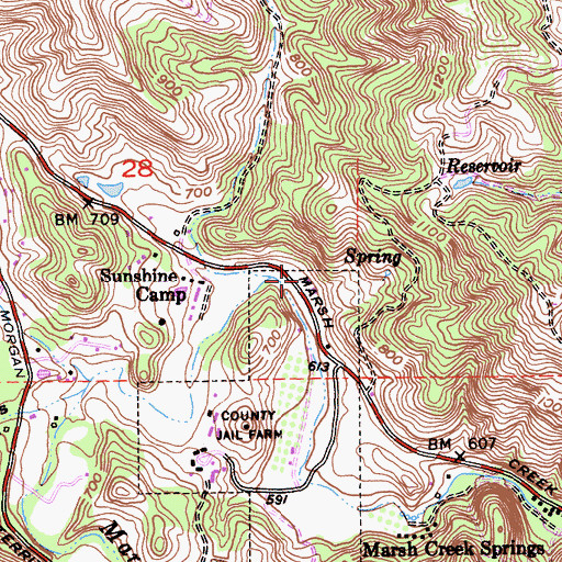 Topographic Map of Department of Forestry and Fire Protection Station 16 Sunshine, CA