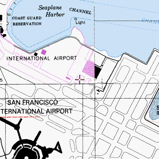 Topographic Map of San Francisco International Airport Fire Department Station 2, CA