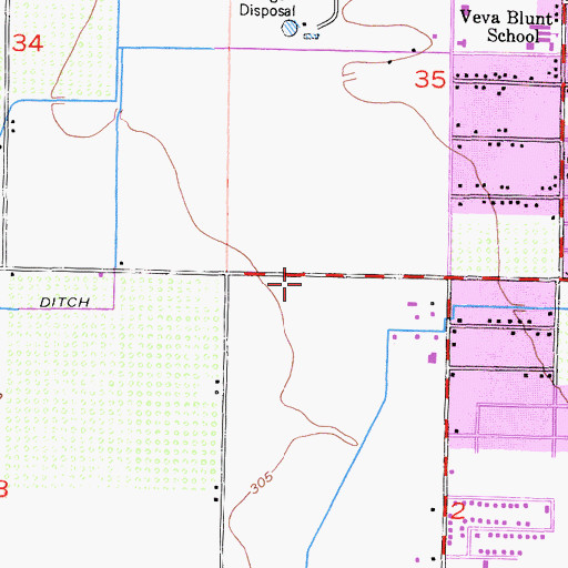 Topographic Map of Visalia Fire Department Station 53, CA