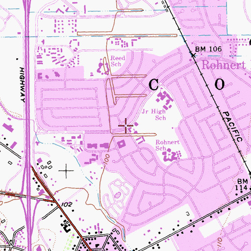 Topographic Map of Rohnert Park Department of Public Safety Fire Division Station 3, CA