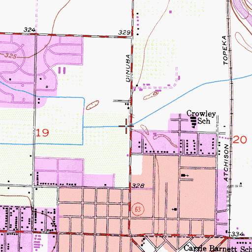 Topographic Map of Visalia Fire Department Station 54, CA