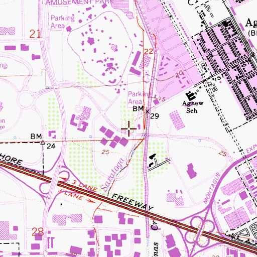 Topographic Map of Santa Clara Fire Department Station 8, CA