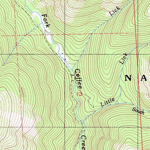 Topographic Map of Lick Creek, CA