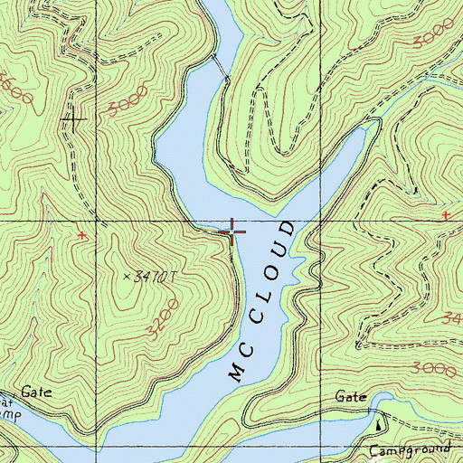 Topographic Map of Lick Creek, CA