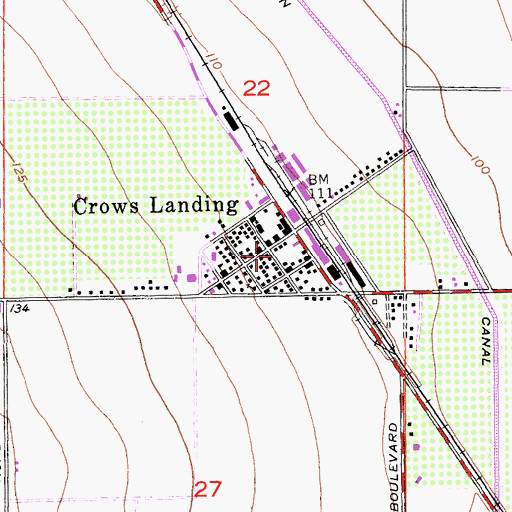 Topographic Map of West Stanislaus County Fire Protection District Crows Landing Station 6, CA