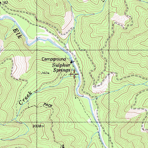 Topographic Map of Lick Creek, CA