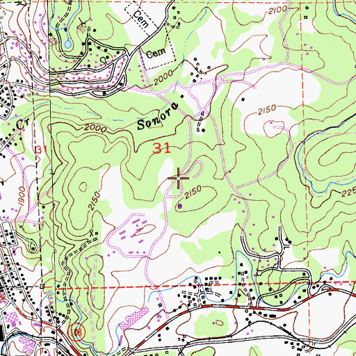 Topographic Map of United States Forest Service Stanislaus National Forest, CA