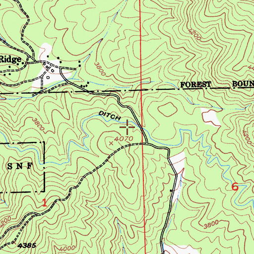 Topographic Map of Tuolumne County Fire Department Station 58 Cedar Ridge, CA