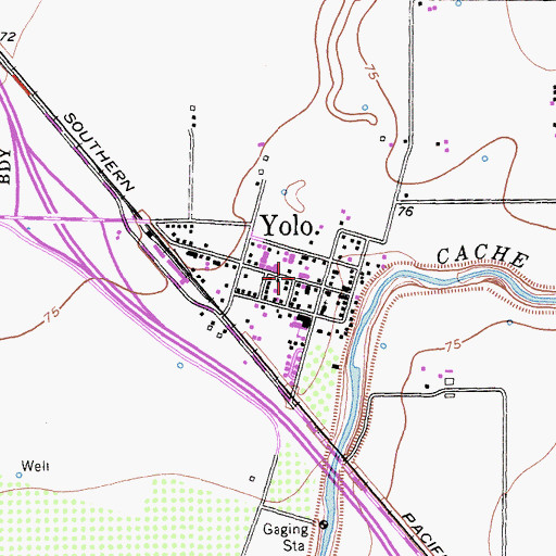 Topographic Map of Yolo Fire Protection District, CA